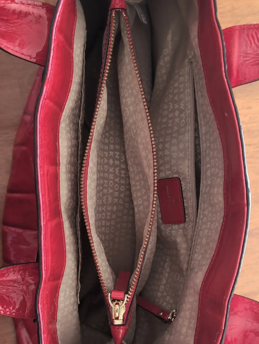 Kate Spade Red Croc Patent Leather Tote Bag with Bow